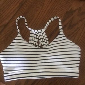 Striped sports bra.